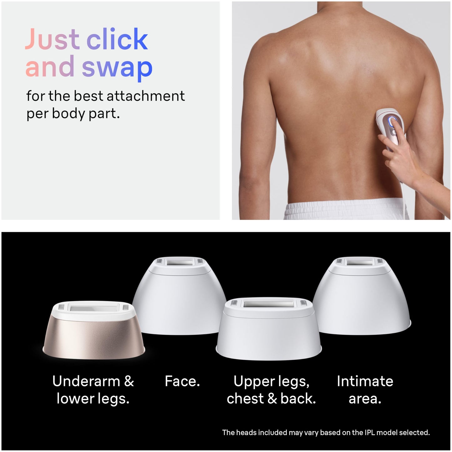 Braun Smart IPL Pro 7 Hair Removal Device with App 3 Heads Permanent IPL IPL7243