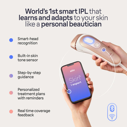 Braun Smart IPL Pro 7 Hair Removal Device with App 4 Heads Permanent IPL IPL7387