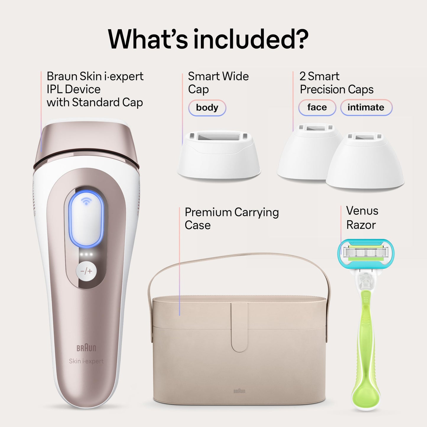 Braun Smart IPL Pro 7 Hair Removal Device with App 4 Heads Permanent IPL IPL7387