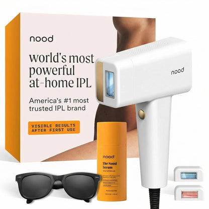 Nood Flasher Pro IPL Hair Removal Device with Slow Grow Serum Kit White
