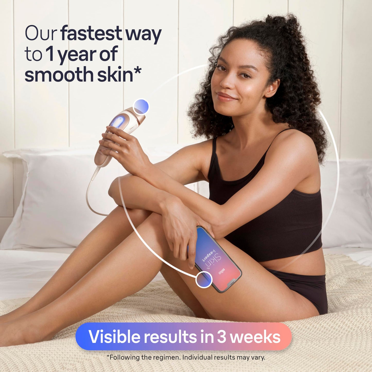 Braun Smart IPL Pro 7 Hair Removal Device with App 4 Heads Permanent IPL IPL7387